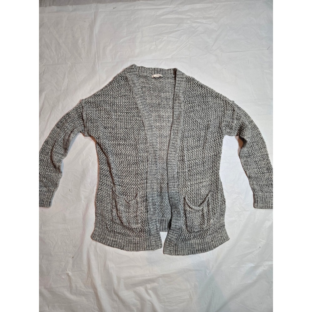 Gap XS Petite Gray Heather Open Stitch Cotton Cardigan 2014